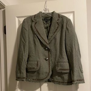 Vintage Banana Republic Green Wool Tweed Sz 6